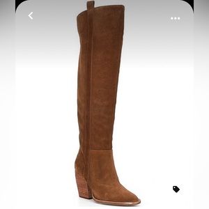 Bhannks Suede Over-the-Knee Block Heel Boots